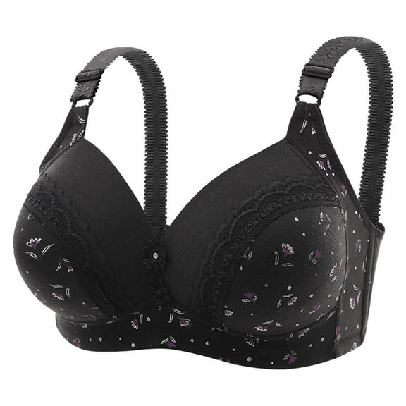 Penkiiy Women Bras Woman's Comfortable Breathable Bra Underwear No Rims Black Bras