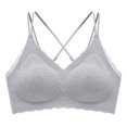thumbnail image 1 of Penkiiy Women Bras Woman's Comfortable Lace Breathable Bra Underwear No Rims Gray Bras, 1 of 4