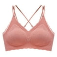 thumbnail image 1 of Penkiiy Women Bras Woman's Comfortable Lace Breathable Bra Underwear No Rims Pink Bras, 1 of 4