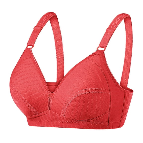 Penkiiy Women Bras Woman's Comfortable Lace Breathable Bra Underwear No Rims Red Bras