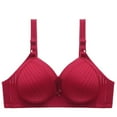 thumbnail image 1 of Penkiiy Women Bras Woman's Embroidered Glossy Comfortable Breathable Bra Underwear No Rims Wine Bras, 1 of 9
