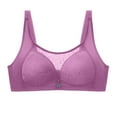 thumbnail image 1 of Penkiiy Women Bras Woman's Fashion Bowknot Printing Comfortable Hollow Out Bra Underwear No Rims Purple Bras, 1 of 8