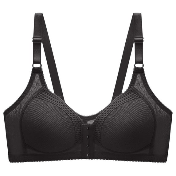 Penkiiy Women Bras Woman's Fashion Bowknot Solid Color Comfortable Hollow Out Bra Underwear No Rims Black Bras
