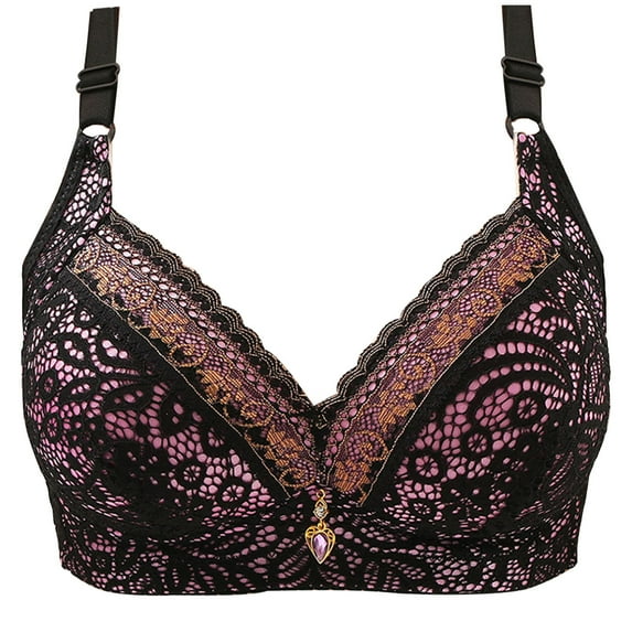 Penkiiy Women Bras Woman's Fashion Plus Size Wire Free Comfortable Push Up Bra Underwear Hot Pink Bras