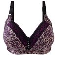 thumbnail image 1 of Penkiiy Women Bras Woman's Fashion Plus Size Wire Free Comfortable Push Up Hollow Out Bra Underwear Purple Bras, 1 of 6