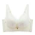 thumbnail image 1 of Penkiiy Women Bras Woman's Gathered Together Large Size Daily Bra Underwear No Rims White Bras, 1 of 4