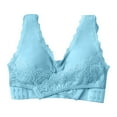 thumbnail image 1 of Penkiiy Women Bras Woman's Lace Comfortable Breathable Bra Underwear No Rims Blue Bras, 1 of 5