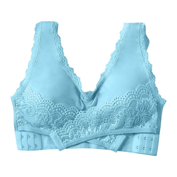 Penkiiy Women Bras Woman's Lace Comfortable Breathable Bra Underwear No Rims Blue Bras