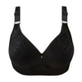 thumbnail image 1 of Penkiiy Women Bras Woman's Printing Gathered Together Daily Bra Underwear No Rims Black Bras, 1 of 3