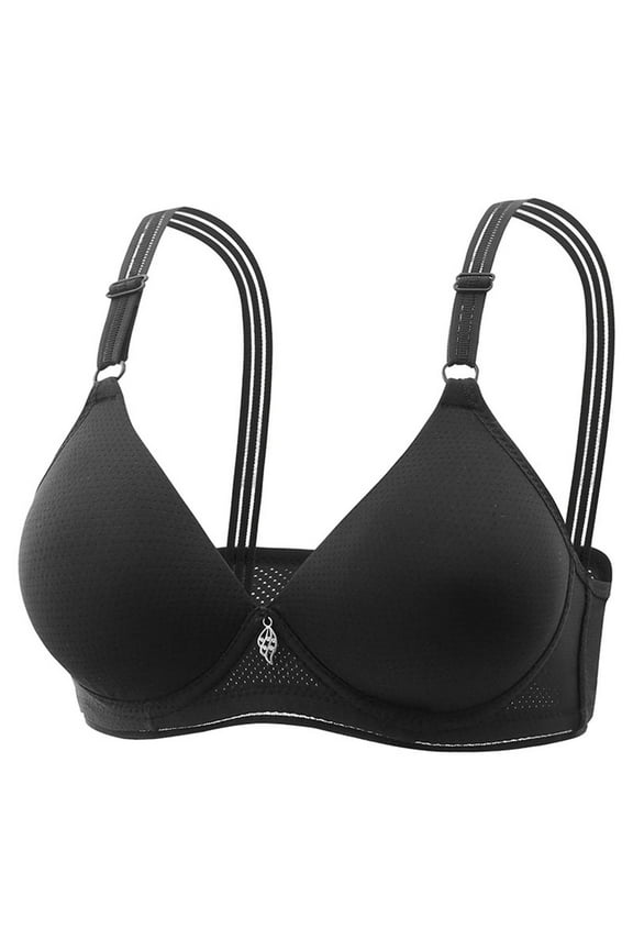 Women Bras Woman's Solid Color Comfortable Hollow Out Perspective Bra Underwear No Rims Black Bras