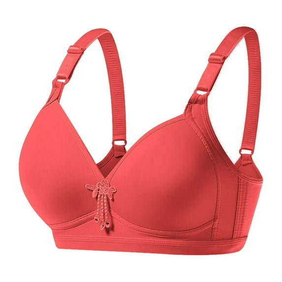 Penkiiy Women Bras Woman's Solid Color Comfortable Hollow Out Perspective Bra Underwear No Rims Red Bras