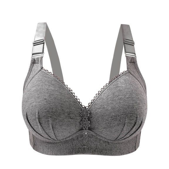 Penkiiy Women Bras Women Fashion Underwear No Underwire Plus Size Together Everyday Bras Gray Bras