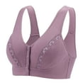 thumbnail image 1 of Penkiiy Women Bras Women Sexy Plus Size Solid Color Steel Ring Non-Magnetic Buckle Underwear Brasp Purple Bras, 1 of 9