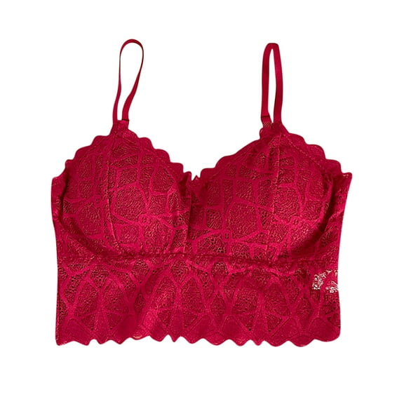 Penkiiy Women Bras Women Solid Underwired Sexy Lace Lingerie Everyday Bras Red Bras