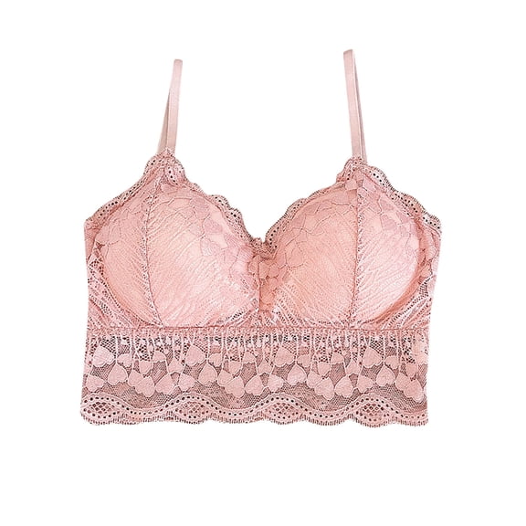 Penkiiy Women Bras Women Solid Underwired With Breast Pad Sexy Lace Lingerie Everyday Bras Pink Bras
