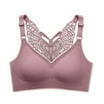 thumbnail image 1 of Penkiiy Women Bras Women's Bra Soild Wire Free Underwear One-Piece Bra Everyday Underwear Purple Bras, 1 of 9