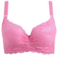 thumbnail image 1 of Penkiiy Women Bras Women's Four-breasted Steel Ring Charcoal Thin Bra, Sexy Underwear Watermelon Red Bras, 1 of 8