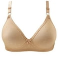 thumbnail image 1 of Penkiiy Women Bras Women's Push-up Non-slip Lace Flower Surface Beautiful Back Seamless Push-up One-piece Bra Without Steel Ring Beige Bras, 1 of 8