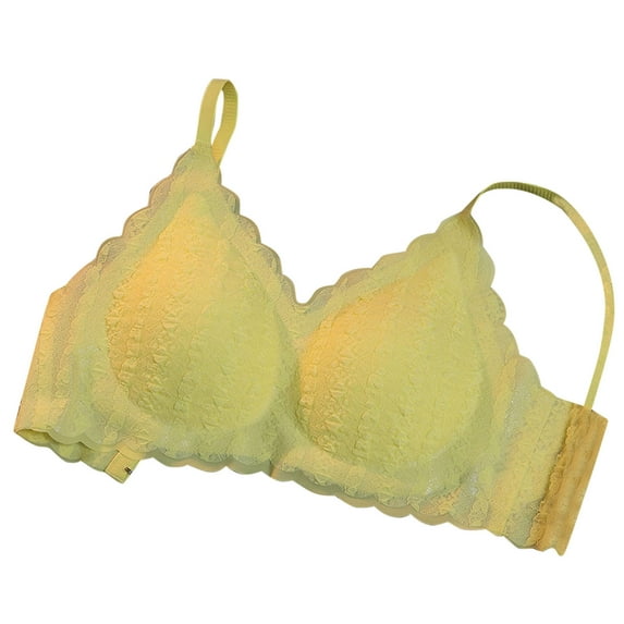 Penkiiy Women Bras Women's Seamless Lingerie Small Chest Push-up Sexy Thin Bra No Underwire Breast Sagging Back Lace Bra Yellow Bras