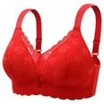 thumbnail image 1 of Penkiiy Women Bras Womens Solid Lace Lingerie Bras Plus Size Underwear Bralette Bras Comfortable Bra Red Bras, 1 of 2