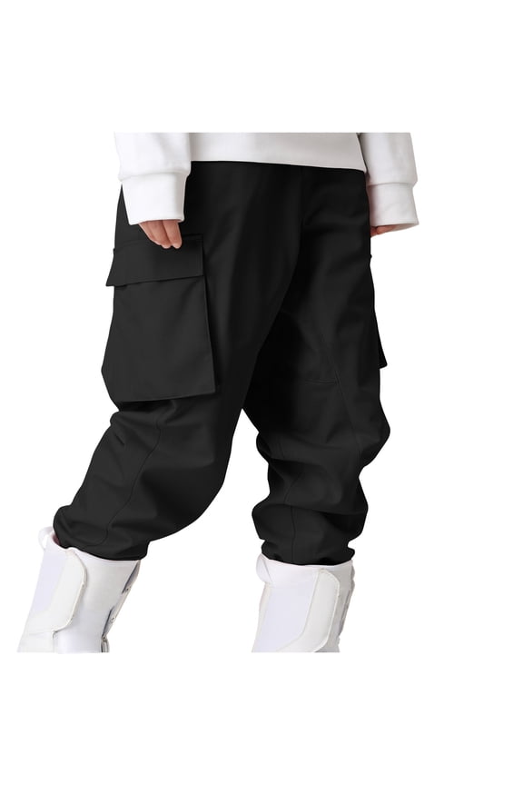 Women Couple Same Size Ski Pants Large Warm Single Board Double BoardWindproof Strap Pants Ski Pants Pants L Black