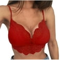 thumbnail image 1 of Penkiiy Women Lingerie Alluring Women Lace Cage Bra Elastic Cage Bra Strappy Hollow Out Bra Bustier Red Bras, 1 of 7