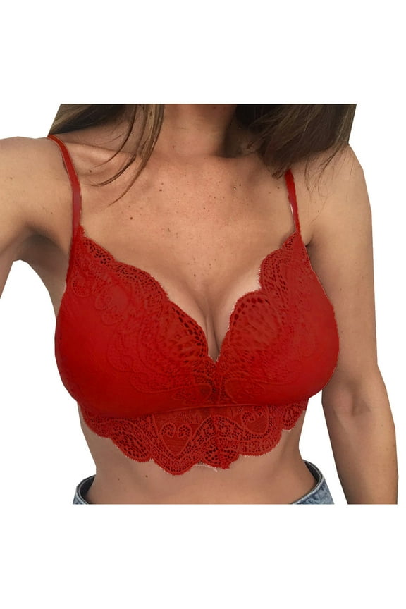 Women Lingerie Alluring Women Lace Cage Bra Elastic Cage Bra Strappy Hollow Out Bra Bustier Red Bras