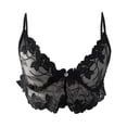 thumbnail image 1 of Penkiiy Women Lingerie Women's Sheer Lace Bralette Sexy Spaghetti Strap Unlined V-Neck Bra Full Coverage Non-Padded Underwire Bralettes Sexy Lingerie Black Bras, 1 of 4