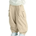 thumbnail image 1 of Penkiiy Women Men Ski Baggy Cargo Knee Reflective Graphic Panel Casual Snow Pants Waterproof Loose Fit Snowboard Pants 2XL Khaki, 1 of 4