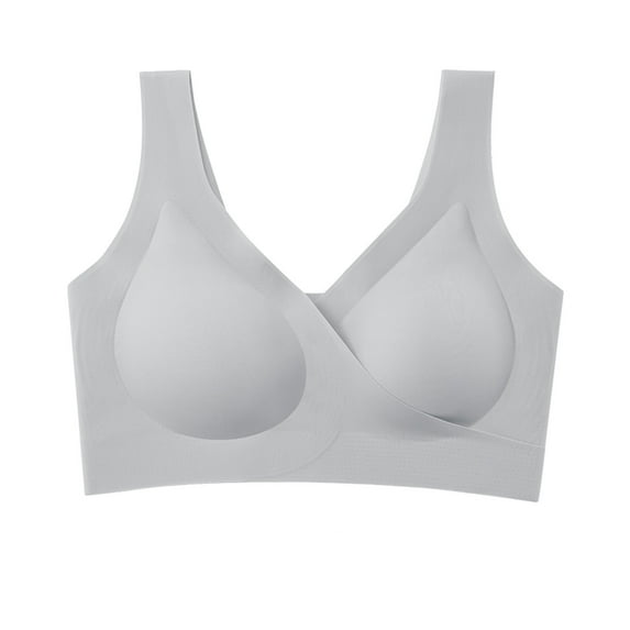 Penkiiy Women Nursing Bras Ladies Comfortable Breathable No Steel Ring Front Buckle Breastfeeding Bra Woman Underwear Gray Bras