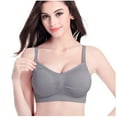 thumbnail image 1 of Penkiiy Women Nursing Bras Maternity Pregnancy Seamless Breastfeding Bras No Underwire Gray Bras, 1 of 6