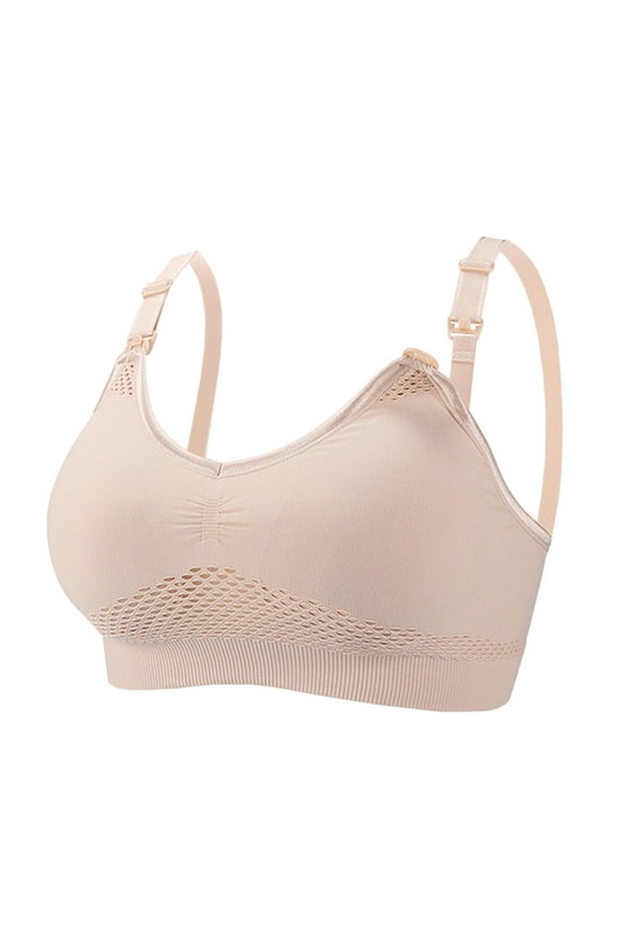 Women Nursing Bras Woman Sexy Ladies Bra Without Steel Rings Sexy Vest Large Size Lingerie Underwire Nursing Bras Beige Bras