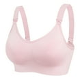 thumbnail image 1 of Penkiiy Women Nursing Bras Woman's Solid Color Ring Breast Feeding Comfortable Hollow Out Perspective Bra Underwear Pink Bras, 1 of 9