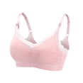 thumbnail image 1 of Penkiiy Women Nursing Bras Woman's Solid Color Ring Breast Feeding Comfortable Hollow Out Perspective Bra Underwear Pink Bras, 1 of 9