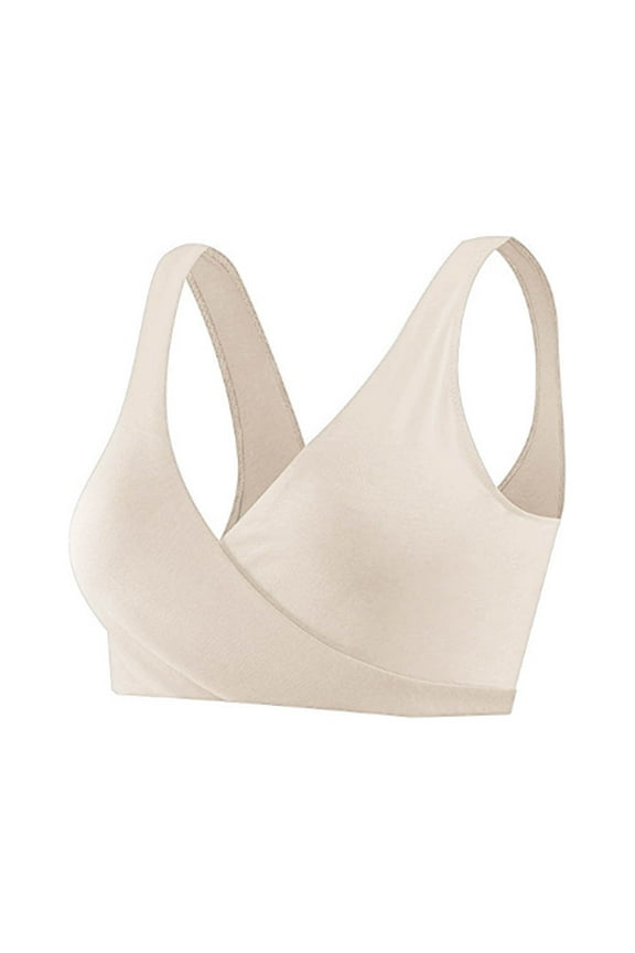 Women Nursing Bras Women Hands-free Breast Pump Nursing Bras Maternity Pregnant Breastfeeding Vest Beige Bras