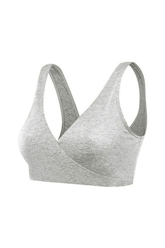 Women Nursing Bras Women Hands-free Breast Pump Nursing Bras Maternity Pregnant Breastfeeding Vest Gray Bras