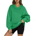 thumbnail image 1 of Penkiiy Women Oversized Sweatshirt Hoodies Casual V Neck Long Sleeve Shirts Fleece Pullover Tops Fall Teens Preppy Clothes XL Green, 1 of 5