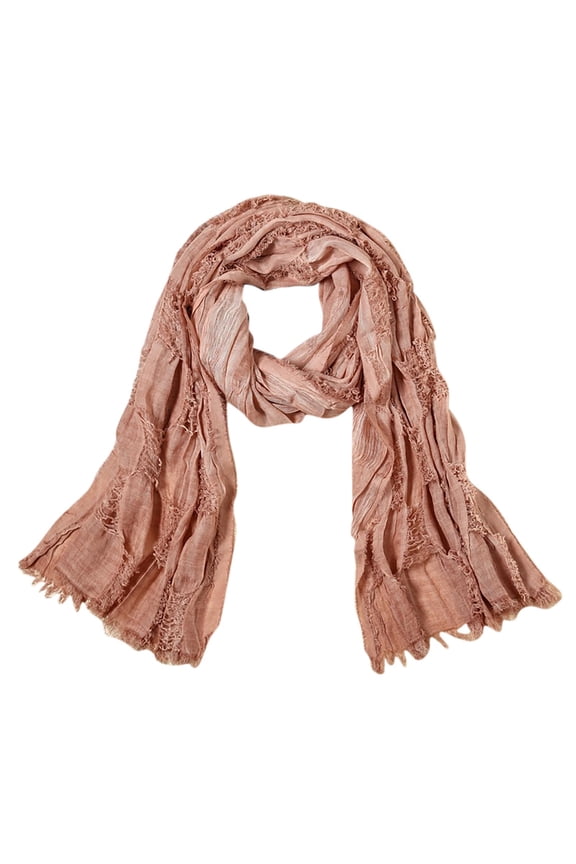 Women Plain Weave Scarf And Linen Scarf Lightweight And Soft Headscarf, Fashion Solid Scarf Wrap Shawl Pink