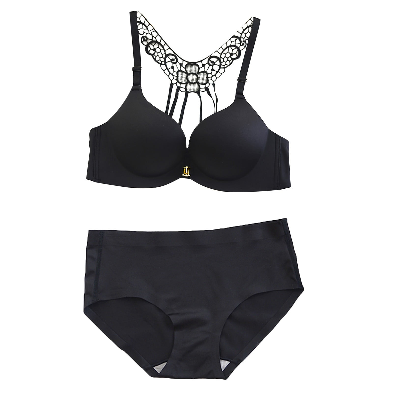 Penkiiy Women Sexy Fashion Leopard Print Beautiful Back Lace Bra Non