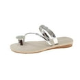 thumbnail image 1 of Penkiiy Women Summer Casual Flat Sandals Cute Slides Rhinestone & Butterfly Decor Toe Ring Clip Toe Thong Flip Flops Lightweight Comfy Beach Shoes Slipper 41 Silver, 1 of 9
