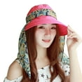 thumbnail image 1 of Penkiiy Women Sun Hats Sun Protection Neck Shield Flap Cap Summer Wide Brim Hat with Silk Neck Flap for Girl Lady Hot Pink, 1 of 7