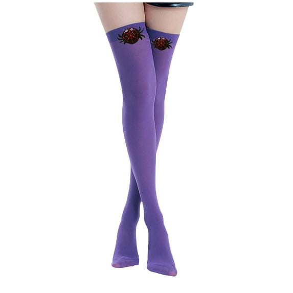 Penkiiy Women Thigh High Socks Extra Long Cute Knit Warm Thick Tall Long Boot Stockings Over the Knee Socks with Bow Leg Warmers Purple