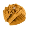 thumbnail image 1 of Penkiiy Women Turban Flower Caps Vintage Beanie Headscarf Elastic Headwrap Hat Wrap Cap Yellow, 1 of 2