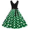 thumbnail image 1 of Penkiiy Women Vintage Summer Dot Print Sleeveless Casual Evening Party Prom Dress Plus Size Dresses S Green On Sale, 1 of 9