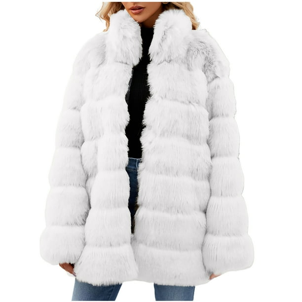 Penkiiy Women's 2024 Winter Faux Fur Jackets Fall Fashion