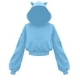 thumbnail image 1 of Penkiiy Women's Ear Hoodie Pullover Long Sleeve Hooded Sweatshirt Cute Dark Gothic Style Blouse Cute Crop Top Hoodies Sweatshirt 4XL Light Blue, 1 of 5