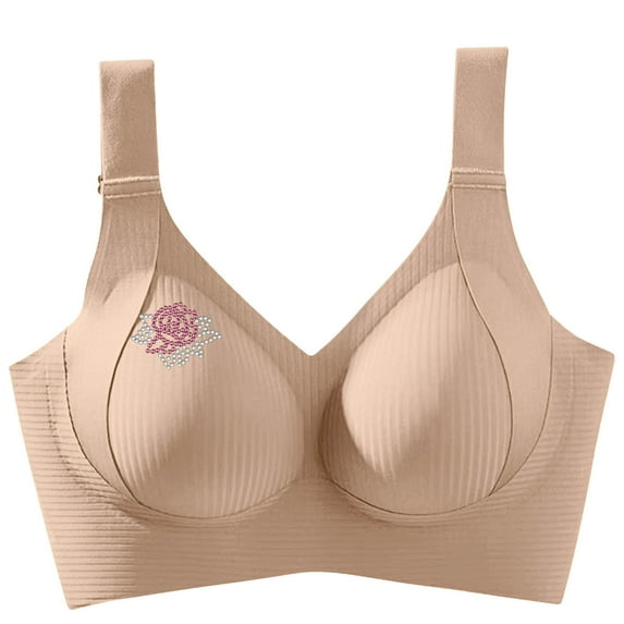 Penkiiy Women's Embroidered Rhinestones Pattern Sports Bra - Non-Wired Support, Comfort Everyday Light Support