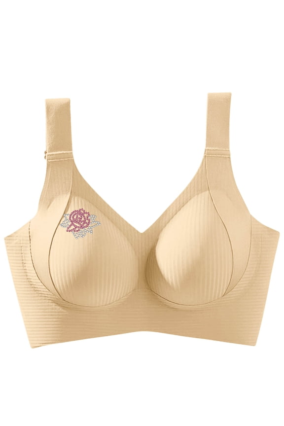Women's Embroidered Rhinestones Pattern Sports Bra - Non-Wired Support, Comfort Everyday Light Support