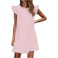 thumbnail image 1 of Penkiiy Women's Fashion Solid Color Comfortable Loose Sleeveless Casual Tops Dress Mathers Day Gifts XXL Pink 2023 Summer Deal, 1 of 9