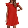 thumbnail image 1 of Penkiiy Women's Fashion Solid Color Comfortable Loose Sleeveless Casual Tops Dress Maxi Dresses for Women XXL Red On Sale, 1 of 9